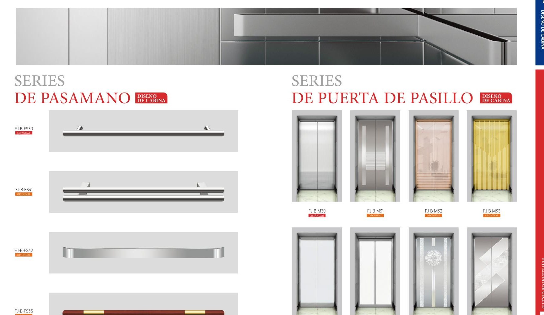Opciones de pasamanos y puertas